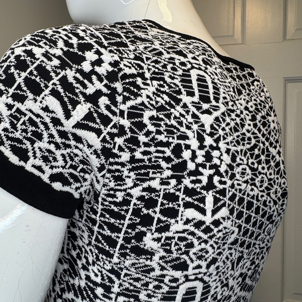 Nina Crop Top & Skirt Set in Jacquard Knit by Designer Parker Skater Mod Small - Picture 10 of 12